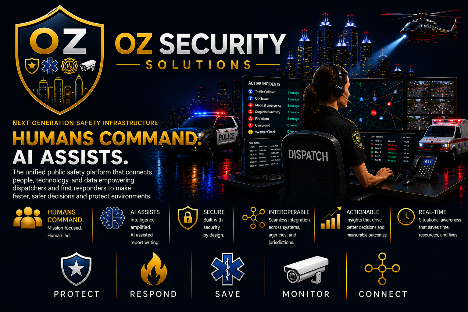 OZ Security Solutions next-generation safety infrastructure homepage artwork